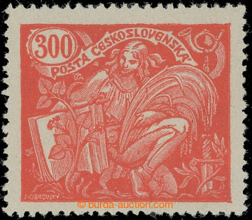 224706 - Pof.166B, 300h červená, HZ 13¾ : 13½; bez nálepky, zk.