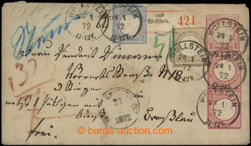 225131 - 1872 Mi.U1, postal stationery cover 1Gr Coat of arms sent as