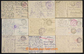 225790 - 1915-1918 sestava 10ks pohlednic s různými útvarovými ra