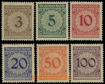 226056 - 1923 Mi.338-343, Číslice 3Pfg-100Pfg; oblíbená první po