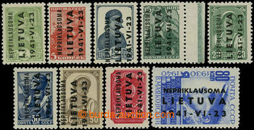 226293 - 1941 LITUANEN / Mi.1-9, overprint 2 K - 80K; complete first