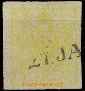 22652 - 1850 issue I 1 Kr, Mi.1Y, machine made paper type III, wide
