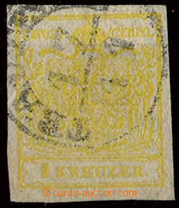 22655 - 1850 issue I, 1.Kr, Mi.1X, hand-made paper type III, wide ma
