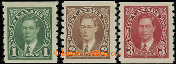 227377 - 1937 SG.368-370, Jiří VI. 1C-3C COIL; kompletní série, k