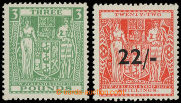 227451 - 1945-1946 SG.F208, F216, poštovně fiskální Znak £3 zele