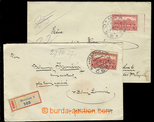 23143 - 1927 Prague, Tatras - 2x Reg letter with 3CZK, Pof.226, CDS