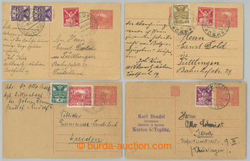 232715 - 1920-1921 CDV22, Hradčany 20h červená, sestava 4ks prošl