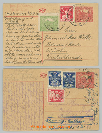 232722 - 1920 CDV18, Hradčany 20h s monogramem, sestava 2ks dopisnic