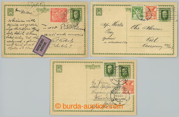 232776 - 1925 CDV30, jubilejní dopisnice TGM 50h, sestava 3ks, 1x za