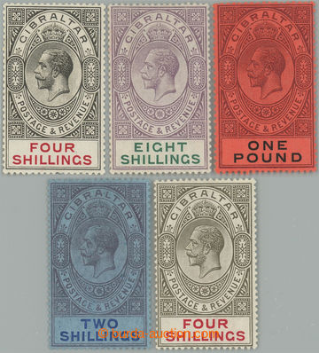233312 - 1912-1927 SG.83-85, 99-100, comp. of 5 values George V. 2Sh-