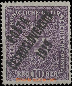 23354 - 10K Coat of arms close, Pof.51 I, overprint T I., lightly h