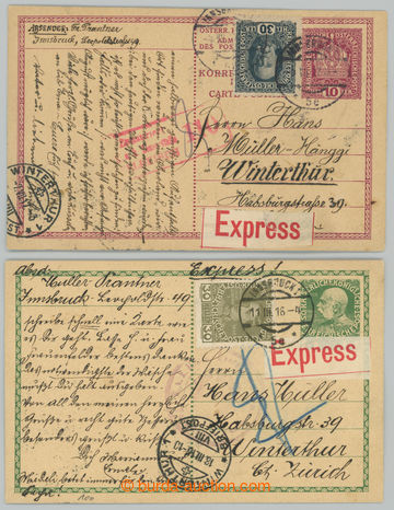 233679 - 1916-1917 SESTAVA / 2ks dopisnic, Ferch. 199 a 213 FJ I. 5h