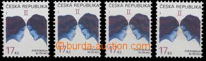 23378 - 2002 forgery Blíženci 17CZK, Pof.331, 4 pcs , various fla