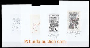 23395 - 1997 4 pcs PLATE PROOF stamp. Zsf.118, stages of print sing