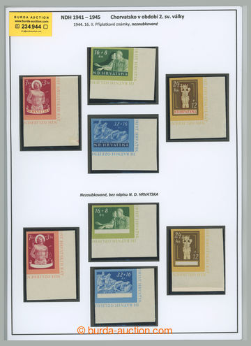 234944 - 1944 Mi.154-157, War damage issue, imperforated set + set wi