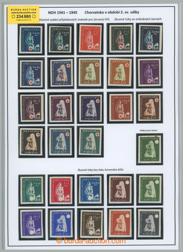 234980 - 1943 PLATE PROOF Mi.118-137, Red Cross 1+0,5K-32+12K, selec