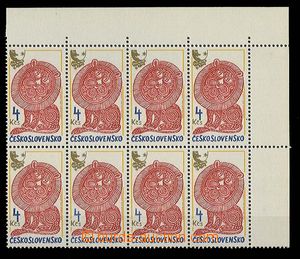 23544 - 1980 Pof.2452 ST, thinner 4 in value, corner 8 block with 2