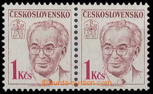 23550 - 1988 Pof.2825 production flaw, Husák 1Kčs without backgrou