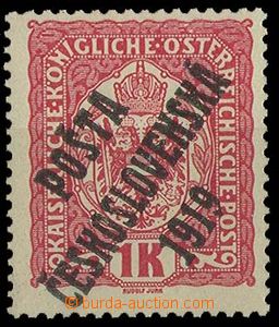 23561 - Pof.47a, 1 Koruna black Opt, T I., exp. by Karasek., Gilbe