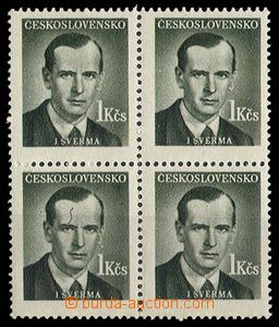 23726 - 1949 Pof.504, Šverma, block of four, plate variety 33/1 - w