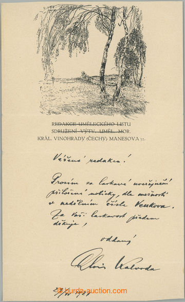238861 - 1927 KALVODA Alois (1875-1934), important Czech impresionist