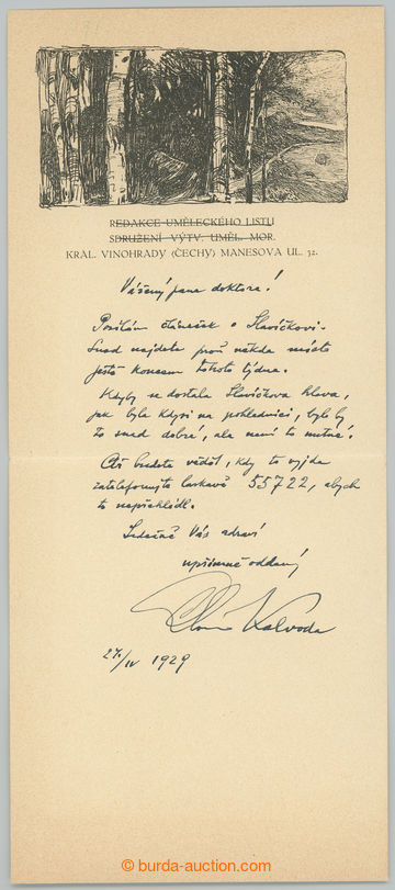 238864 - 1929 KALVODA Alois (1875-1934), important Czech impresionist
