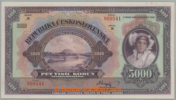 238983 - 1920 Ba.17b, 5000Kč 1920, série B, perforace SPECIMEN; bez