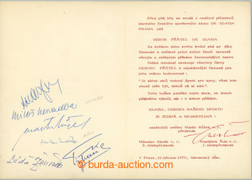 239275 - 1970 ODBOR PŘÁTEL SK SLÁVIA / commemorative sheet to 5. a
