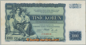 239885 - 1934 Ba.27, 1000Kč 1934, série J, perforace SPECIMEN; nepa