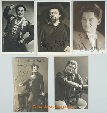 241577 - OPERNÍ PĚVCI / comp. of 5 portrait photo postcard with si