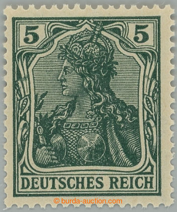 242391 - 1918 Mi.85IIe, Germania 5Pf schwarzopalgrün Kriegsdruck s p