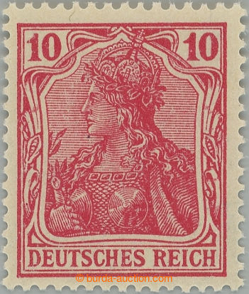 242397 - 1919 Mi.86IIf, Germania 10Pf schwarzlichrosarot, Kriegsdruck