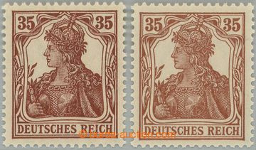 242410 - 1918 Mi.103b-c, Germania 35Pf rötlichbraun a hellrötlichbr