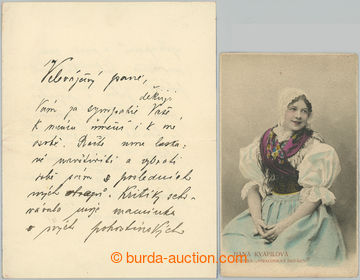 242512 - KVAPILOVÁ Hana (1860-1907), important Czech theatre actres