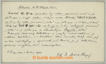 242541 - 1931 HROZNÝ Frederic (1879-1952), světoznámý Czech jazyk