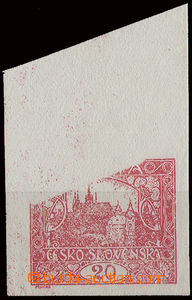 24344 - 20h red with incomplete printing upper part/-s stamp. with