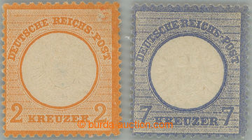 244844 - 1872 Mi.24, 26, Orlice velký štít 2Kr oranžová a 7Kr ul