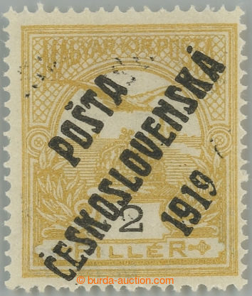245142 - Pof.90, 2f žlutá / černá, III. typ přetisku; po nálep