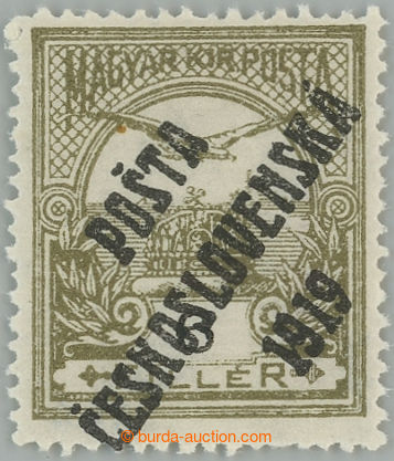 245163 - Pof.92, 6f olivová / černá, I. typ přetisku; po nálepc