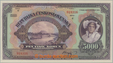 245899 - 1920 Ba.17c, 5000Kč 1920, série C, perforace SPECIMEN; bez
