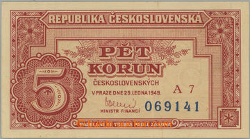 245905 - 1949 Ba.82a, 5Kčs 1949, hledaná nízká série A7; dvojit