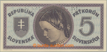 245911 - 1945 Ba.55a, 5Ks b.l. (1945), série A 049, perforace SPECIM
