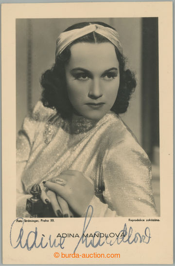 247085 - MANDLOVÁ Adina (1910–1991), slavná Czech movie actress,