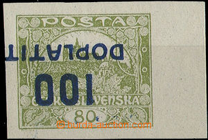 24719 - 1922 Postage Due - overprint issue Hradcany 100/80 inverted