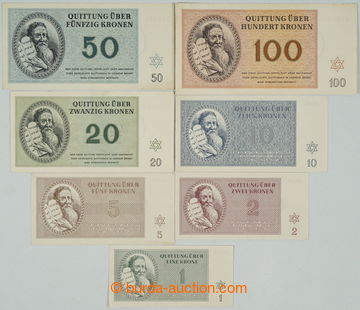 247339 - 1943 TEREZÍN / DH.1-7a, kompletní sada bankovek terezínsk