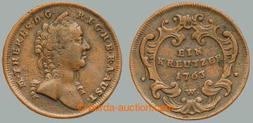 247838 - 1763 Maria Theresa (1740-1780), 1 Kreuzer 1763 W, Wien (Vien