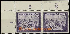 24814 - 1944 corner double strip Mi.893, pos. 2 with plate variety