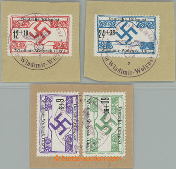 248728 - 1944 UKRAINE / Mi.25-28, Hilfspost komplet 6+9Pfg až 60+90P