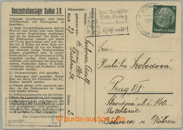 248783 - 1939 KT DACHAU 3K / předtištěný lístek zaslaný do Prot