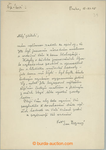 251334 - 1945 ZRZAVÝ John (1890–1977), important Czech painter, gr